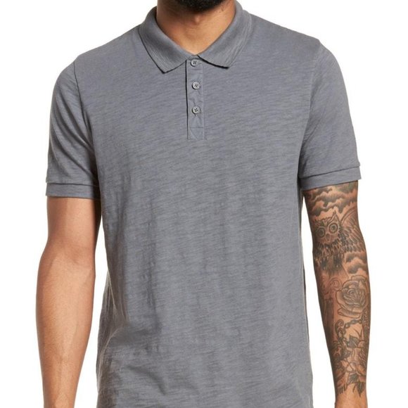 Vince Other - VINCE Silver/Gray Slub Cotton Casual Polo/Shirt